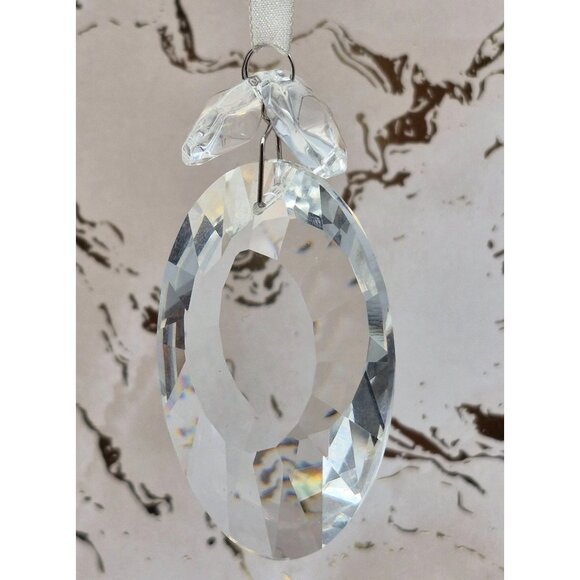 Clear Oval Crystal Drop Dangle Ornament Christmas Window Rearview 3.5" Gift - Picture 1 of 8